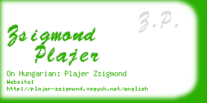 zsigmond plajer business card